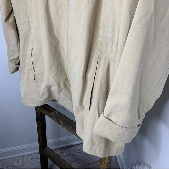 London Fog Light Tan Beige Zippered Jacket with Floral Lining Women’s XL - Picture 3 of 8